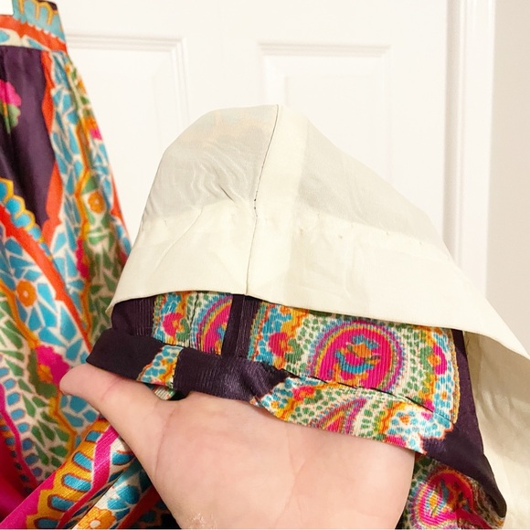 Vintage Paisley Print Boho Maxi Skirt Size Large 70s Psychedelic Colorful - Picture 12 of 12